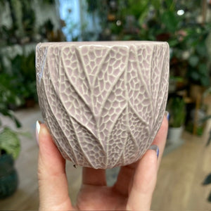 _Mini kerámia kaspó "Leaf" 6cm - Két színben - Tropical Home 