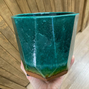 _Kerámia kaspó "Geo" petróleum 12cm - Tropical Home 